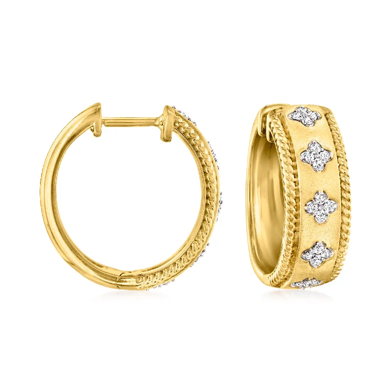 Exclusive Jewelry Bundles At Discounted Rates Ross-Simons Diamond Clover Hoop Earrings in 18kt Gold Over Sterling Exclusive Jewelry Bundles At Discounted Rates Ross-Simons Diamond Clover Hoop Earrings in 18kt Gold Over Sterling