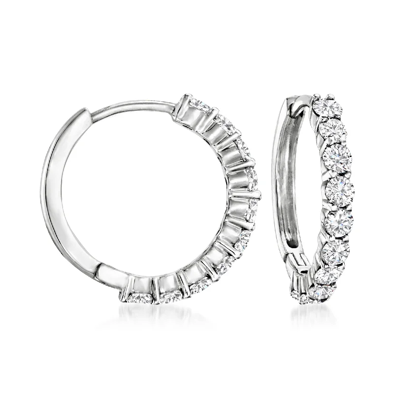 Affordable Gold-Plated Jewelry For Modern Fashion Ross-Simons Diamond Hoop Earrings in 14kt White Gold Affordable Gold-Plated Jewelry For Modern Fashion Ross-Simons Diamond Hoop Earrings in 14kt White Gold