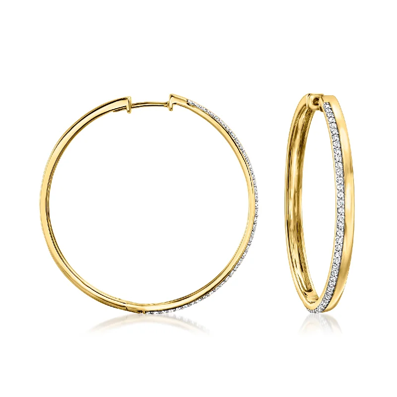 Elegant Designs, Unbeatable Discounts – Shop Jewelry Now Ross-Simons Diamond Hoop Earrings in 18kt Gold Over Sterling Elegant Designs, Unbeatable Discounts – Shop Jewelry Now Ross-Simons Diamond Hoop Earrings in 18kt Gold Over Sterling