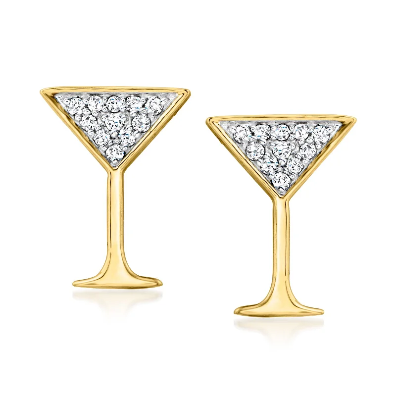 High-Quality Gemstone Jewelry For Special Occasions Ross-Simons Diamond Martini Earrings in 18kt Gold Over Sterling High-Quality Gemstone Jewelry For Special Occasions Ross-Simons Diamond Martini Earrings in 18kt Gold Over Sterling