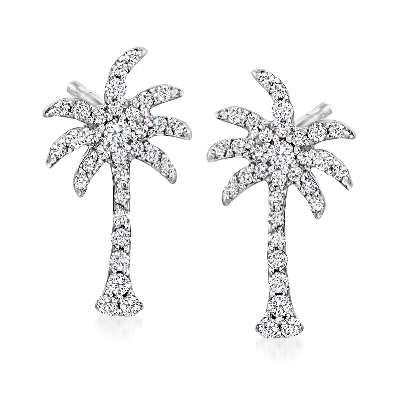 Huge Savings On Timeless Jewelry Collections Ross-Simons Diamond Palm Tree Earrings in Sterling Silver Huge Savings On Timeless Jewelry Collections Ross-Simons Diamond Palm Tree Earrings in Sterling Silver