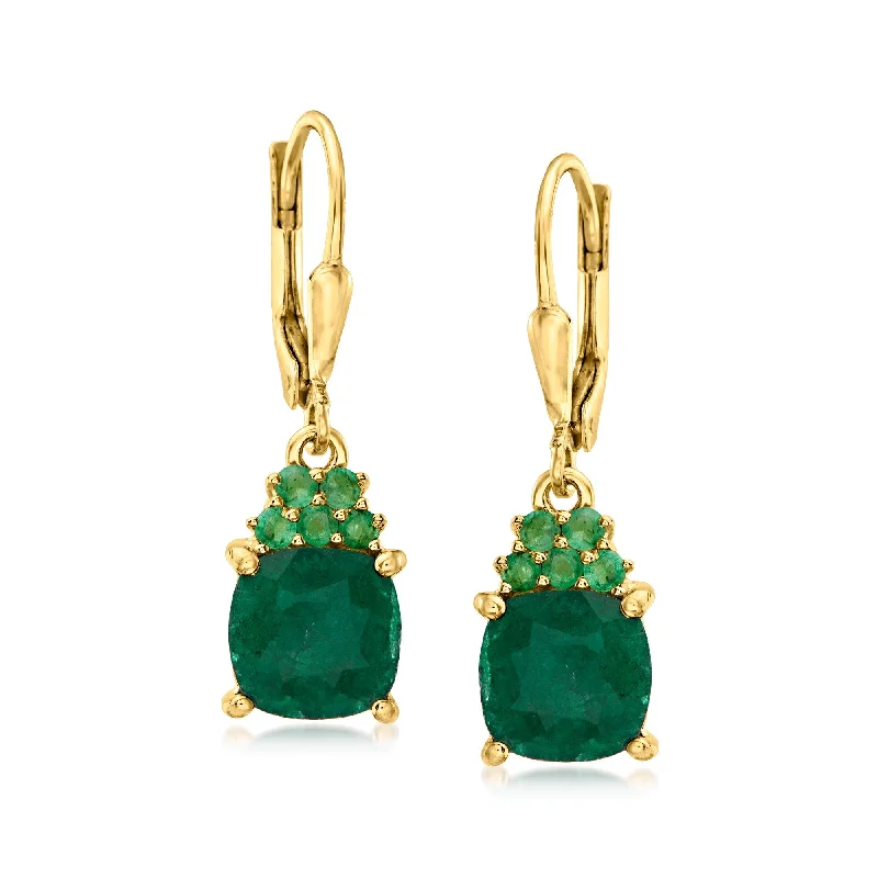 Chic And Stylish Jewelry At Exclusive Prices Ross-Simons Emerald Drop Earrings in 18kt Gold Over Sterling Chic And Stylish Jewelry At Exclusive Prices Ross-Simons Emerald Drop Earrings in 18kt Gold Over Sterling