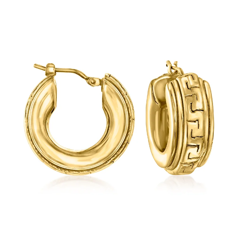 Affordable Luxury Jewelry For Every Occasion Ross-Simons Italian 18kt Gold Over Sterling Greek Key Hoop Earrings Affordable Luxury Jewelry For Every Occasion Ross-Simons Italian 18kt Gold Over Sterling Greek Key Hoop Earrings