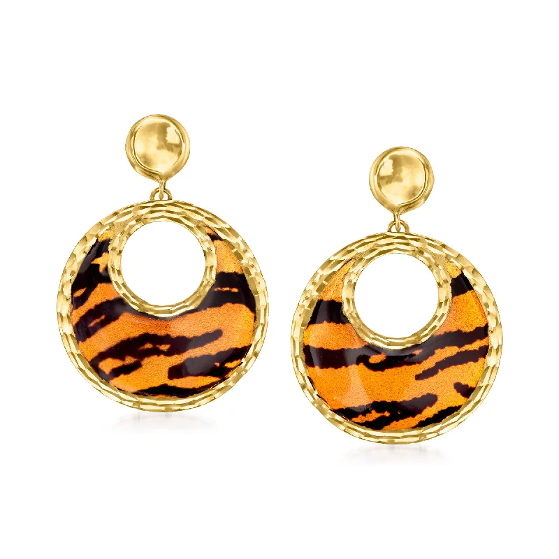 Exclusive Jewelry Sale – Limited-Time Discounts Ross-Simons Italian Tiger-Print Enamel Drop Earrings in 14kt Yellow Gold Exclusive Jewelry Sale – Limited-Time Discounts Ross-Simons Italian Tiger-Print Enamel Drop Earrings in 14kt Yellow Gold