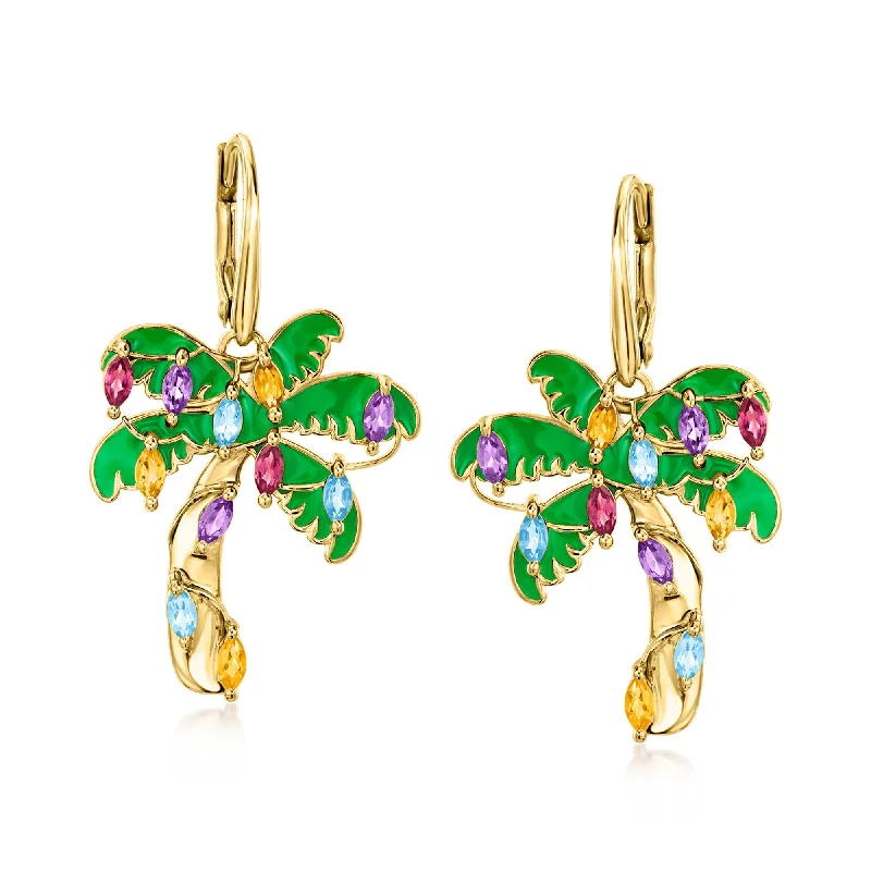 Get The Best Deals On Timeless Jewelry Pieces Ross-Simons Multi-Gemstone and Green Enamel Christmas Palm Tree Drop Earrings in 18kt Gold Over Sterling Get The Best Deals On Timeless Jewelry Pieces Ross-Simons Multi-Gemstone and Green Enamel Christmas Palm Tree Drop Earrings in 18kt Gold Over Sterling
