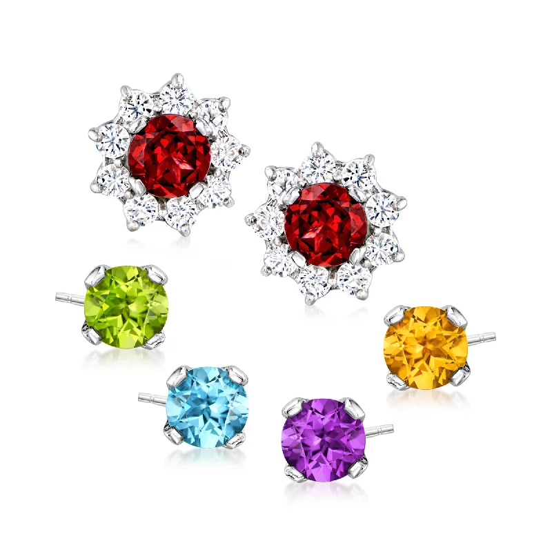 Limited-Time Offer On Premium Jewelry Collections Ross-Simons Multi-Stone Jewelry Set: 5 Pairs Of Earrings With Earrings Jackets in Sterling Silver Limited-Time Offer On Premium Jewelry Collections Ross-Simons Multi-Stone Jewelry Set: 5 Pairs Of Earrings With Earrings Jackets in Sterling Silver