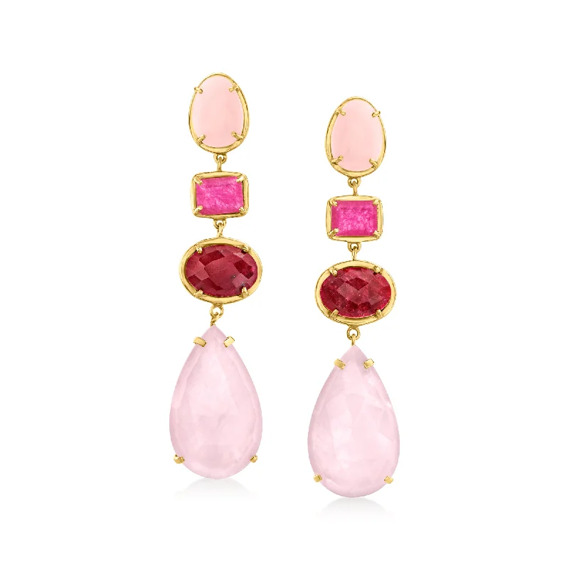 Buy More, Save More On Stunning Jewelry Pieces Ross-Simons Pink Opal, Multicolored Quartz and Ruby Drop Earrings in 18kt Gold Over Sterling Buy More, Save More On Stunning Jewelry Pieces Ross-Simons Pink Opal, Multicolored Quartz and Ruby Drop Earrings in 18kt Gold Over Sterling