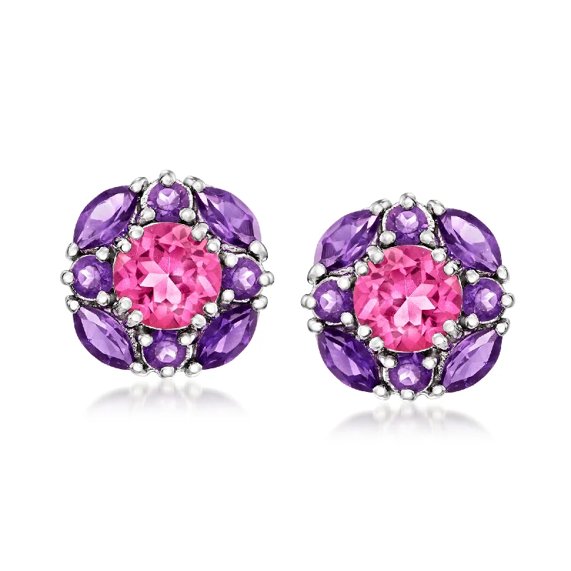 Bestselling Jewelry At Special Promotional Rates Ross-Simons Pink Topaz and Amethyst Earrings in Sterling Silver Bestselling Jewelry At Special Promotional Rates Ross-Simons Pink Topaz and Amethyst Earrings in Sterling Silver