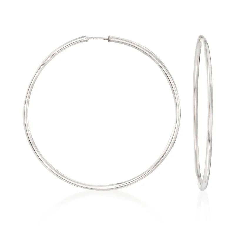 Delicate Crystal Jewelry For Sophisticated Charm Ross-Simons Sterling Silver Oversized Endless Hoop Earrings Delicate Crystal Jewelry For Sophisticated Charm Ross-Simons Sterling Silver Oversized Endless Hoop Earrings