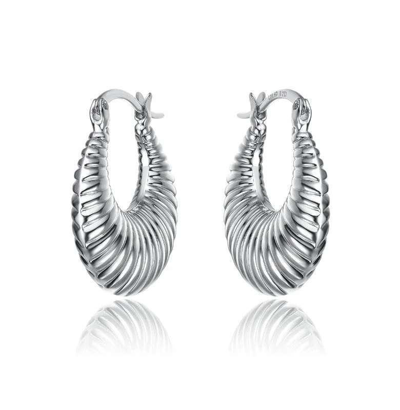 Elegant Rose Gold Jewelry For A Stylish Touch Seashell Saddle back Hoop Earrings