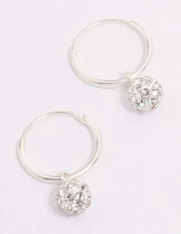 Limited-Stock Jewelry Sale – Once It's Gone, It's Gone Sterling Silver Crystal Hoop Earrings 12mm Limited-Stock Jewelry Sale – Once It's Gone, It's Gone Sterling Silver Crystal Hoop Earrings 12mm