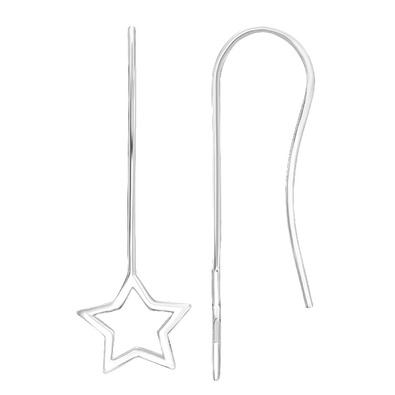 Exclusive Gemstone Jewelry At Special Prices Sterling Silver Star Wire Earrings
