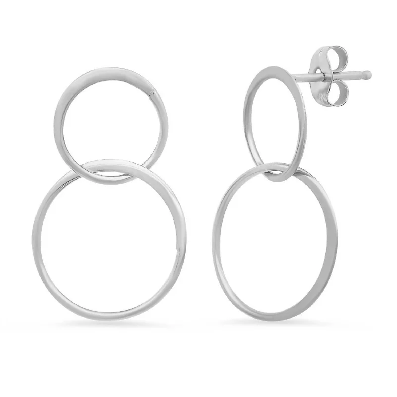 Everyday Jewelry Essentials Now On Sale Women's Double Halo Circle Earring In Sterling Everyday Jewelry Essentials Now On Sale Women's Double Halo Circle Earring In Sterling