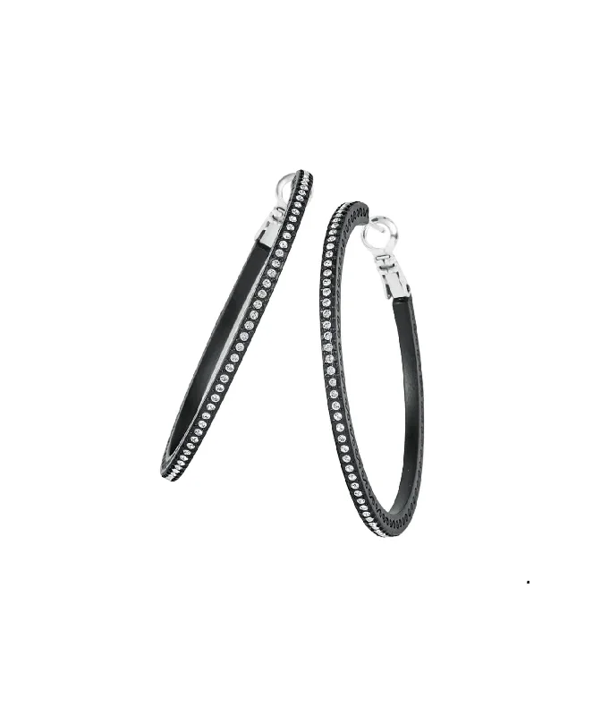 Flash Sale On Exquisite Jewelry – Don't Miss Out Women's Eclipse Large Hoop Earrings In Black Flash Sale On Exquisite Jewelry – Don't Miss Out Women's Eclipse Large Hoop Earrings In Black