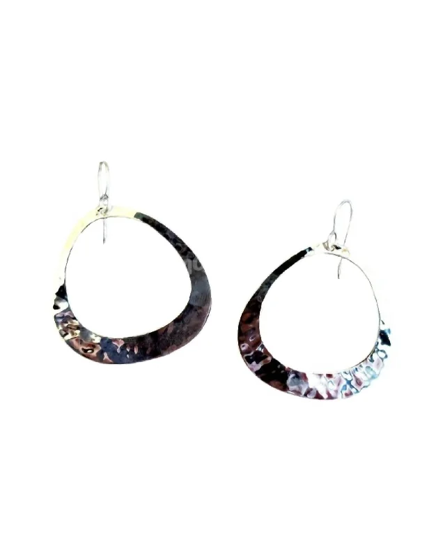 Luxury Jewelry At Unbeatable Discounts Women's Hammered Irregular Hoops Earrings In Silver Luxury Jewelry At Unbeatable Discounts Women's Hammered Irregular Hoops Earrings In Silver