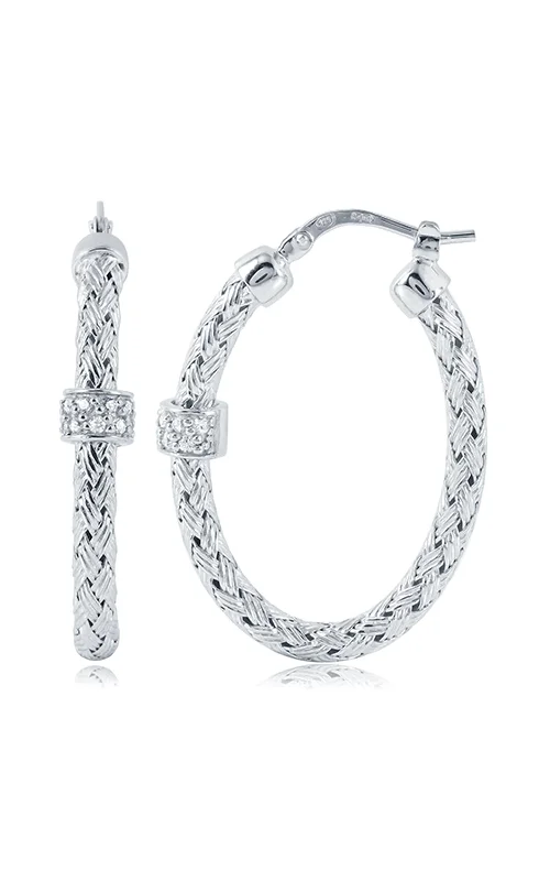 Premium Jewelry At Special Low Prices For A Limited Time Women's Mesh Oval Hoop Earrings In Silver Premium Jewelry At Special Low Prices For A Limited Time Women's Mesh Oval Hoop Earrings In Silver