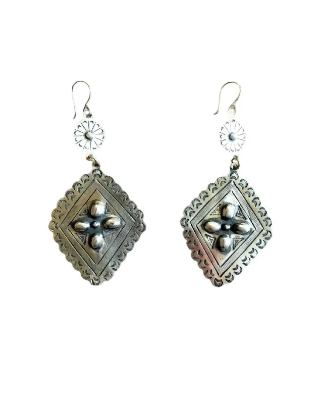 Buy More, Save More On Stunning Jewelry Designs Women's Sterling Diamond Concho Earrings In Silver Buy More, Save More On Stunning Jewelry Designs Women's Sterling Diamond Concho Earrings In Silver