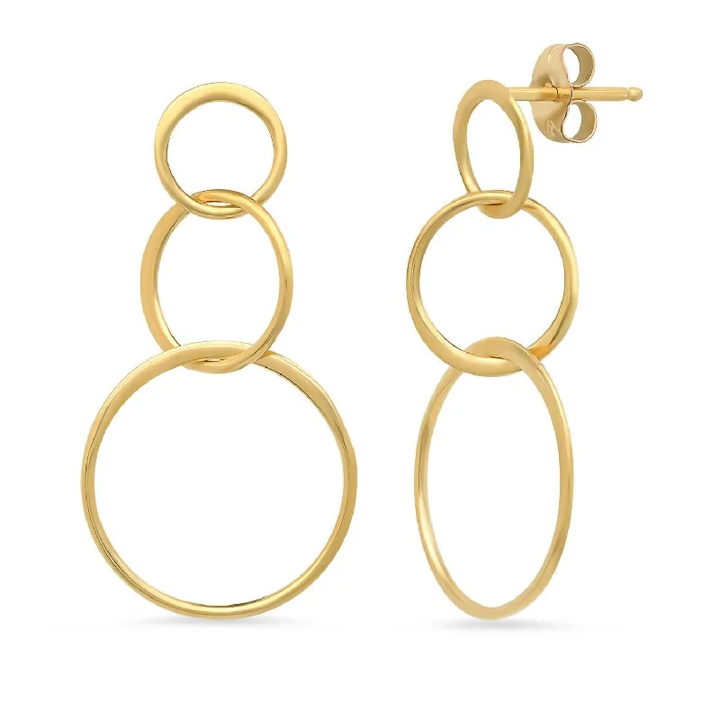 Shop High-Quality Jewelry At Jaw-Dropping Discounts Women's Triple Halo Circle Earring In Vermeil Shop High-Quality Jewelry At Jaw-Dropping Discounts Women's Triple Halo Circle Earring In Vermeil