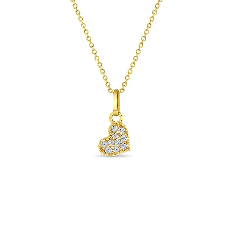 Discover Unique Jewelry With Special Limited-Time Offers 14k Gold Tiny CZ Encrusted Heart Clear Baby / Toddler / Kids Pendant/Necklace Discover Unique Jewelry With Special Limited-Time Offers 14k Gold Tiny CZ Encrusted Heart Clear Baby / Toddler / Kids Pendant/Necklace