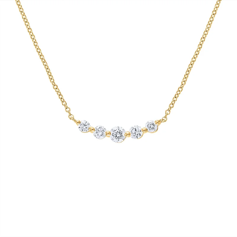 Exclusive Online Jewelry Sale – Don't Wait 14KT GOLD DIAMOND FIVE STONE CURVE NECKLACE Exclusive Online Jewelry Sale – Don't Wait 14KT GOLD DIAMOND FIVE STONE CURVE NECKLACE