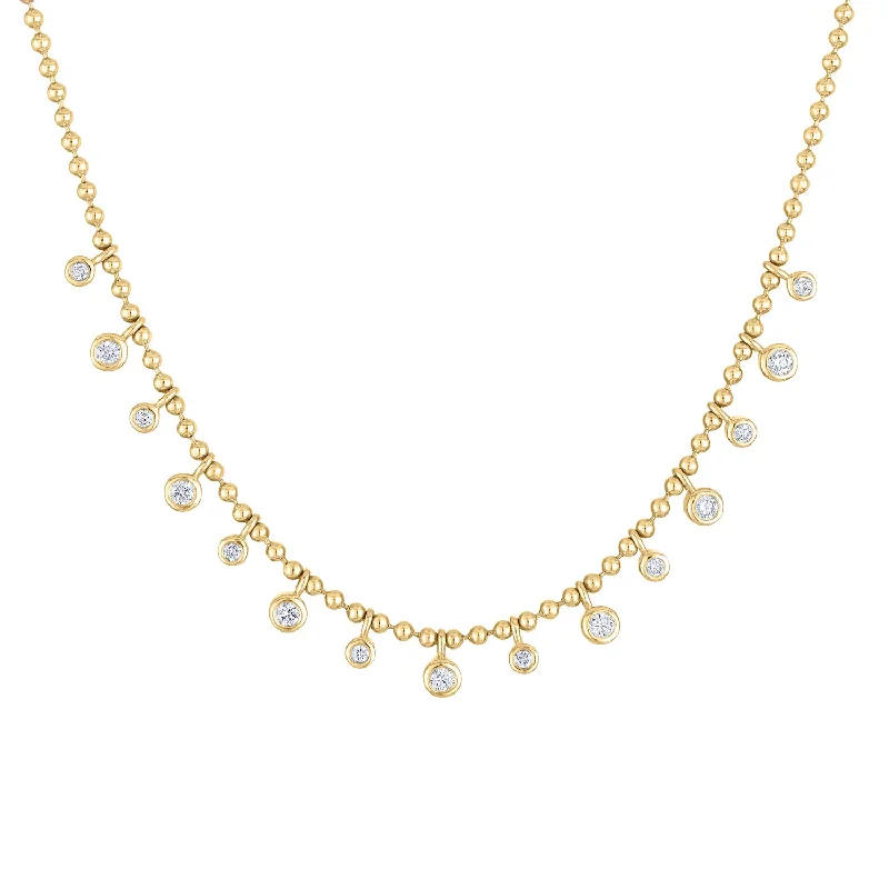 The Perfect Jewelry Piece At The Perfect Price 14KT GOLD DIAMOND MANY BEZEL DANGLE BALL NECKLACE The Perfect Jewelry Piece At The Perfect Price 14KT GOLD DIAMOND MANY BEZEL DANGLE BALL NECKLACE