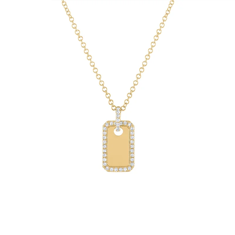 Seasonal Jewelry Sale – Upgrade Your Style Today 14KT GOLD DIAMOND MINI DOG TAG NECKLACE Seasonal Jewelry Sale – Upgrade Your Style Today 14KT GOLD DIAMOND MINI DOG TAG NECKLACE