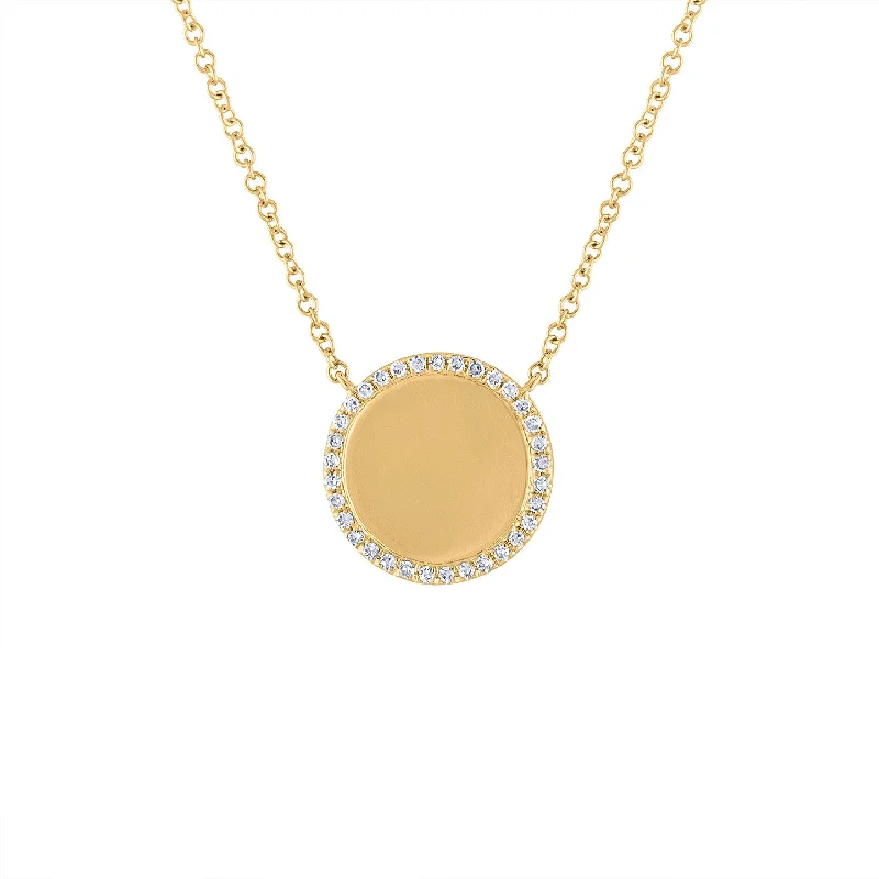 Flash Sale On Exquisite Jewelry – Don't Miss Out 14KT GOLD DIAMOND OUTLINE DISK NECKLACE Flash Sale On Exquisite Jewelry – Don't Miss Out 14KT GOLD DIAMOND OUTLINE DISK NECKLACE