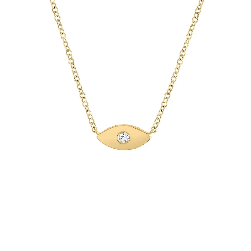 Unmissable Discounts On Timeless Jewelry Pieces 14KT GOLD DIAMOND SHINY EVIL EYE NECKLACE