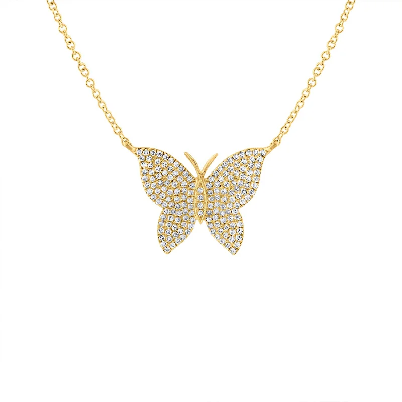 Breathtaking Jewelry At Limited-Time Savings 14KT GOLD DIAMOND PAVE BUTTERFLY NECKLACE Breathtaking Jewelry At Limited-Time Savings 14KT GOLD DIAMOND PAVE BUTTERFLY NECKLACE