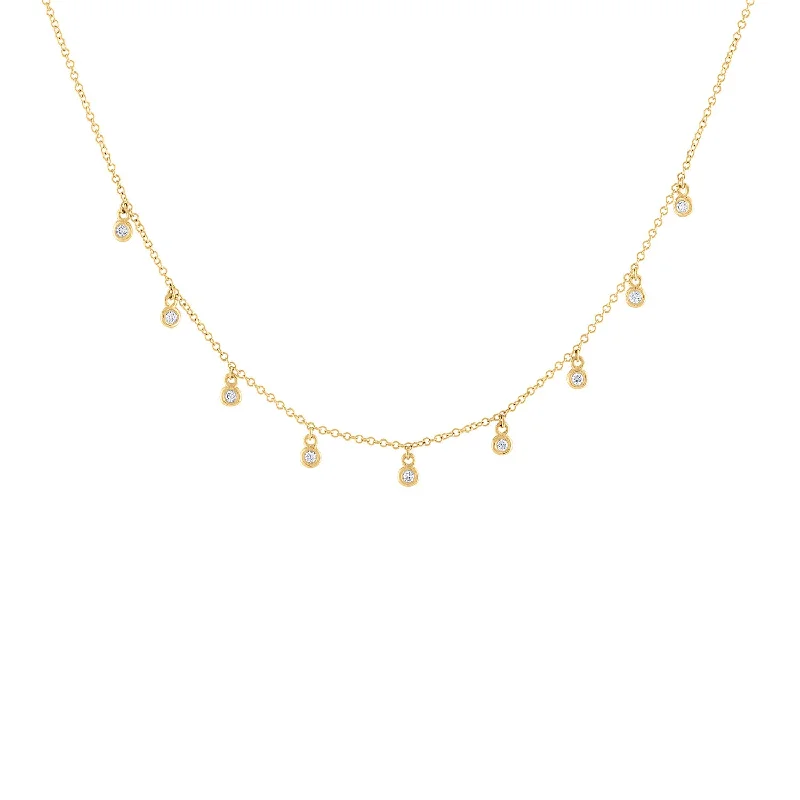 Shop Modern Jewelry Collections With Exclusive Discounts 14KT GOLD MINI DANGLING BEZEL SET DIAMOND NECKLACE Shop Modern Jewelry Collections With Exclusive Discounts 14KT GOLD MINI DANGLING BEZEL SET DIAMOND NECKLACE