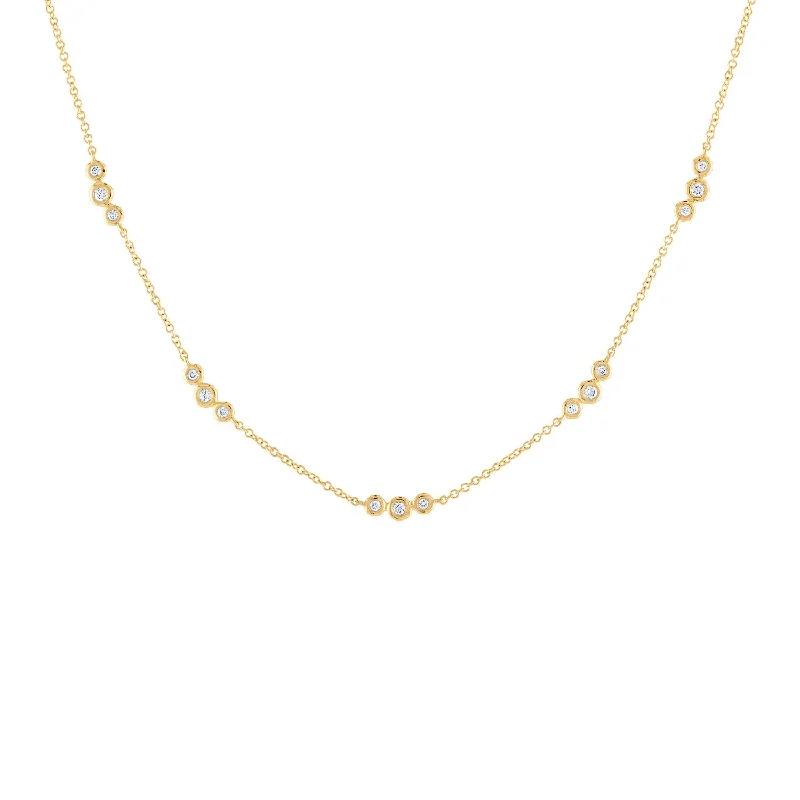Trendy Minimalist Jewelry For Everyday Wear 14KT GOLD DIAMOND BEZEL SET OF 3 NECKLACE Trendy Minimalist Jewelry For Everyday Wear 14KT GOLD DIAMOND BEZEL SET OF 3 NECKLACE