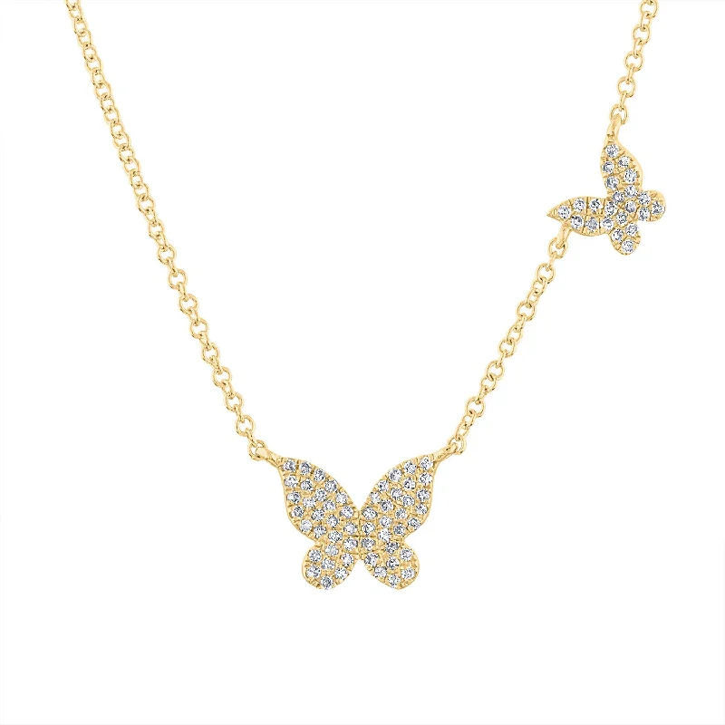 Seasonal Jewelry Deals – Elevate Your Style 14KT GOLD DIAMOND TWO BUTTERFLY NECKLACE Seasonal Jewelry Deals – Elevate Your Style 14KT GOLD DIAMOND TWO BUTTERFLY NECKLACE