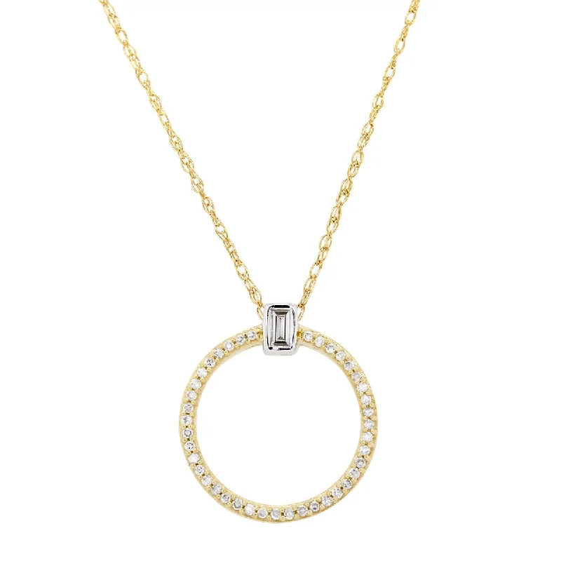 Sparkle In Style With Our Best Jewelry Deals MODERN STYLE YELLOW GOLD NECKLACE WITH DIAMOND CIRCLE PENDANT, .15 CT TW Sparkle In Style With Our Best Jewelry Deals MODERN STYLE YELLOW GOLD NECKLACE WITH DIAMOND CIRCLE PENDANT, .15 CT TW