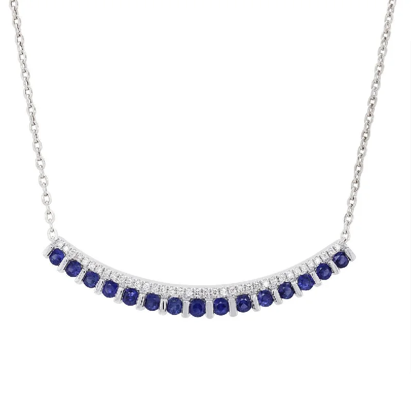Beautiful Jewelry, Breathtaking Discounts – Hurry In MODERN WHITE GOLD PENDANT WITH SAPPHIRES AND DIAMONDS, .17 CT TW Beautiful Jewelry, Breathtaking Discounts – Hurry In MODERN WHITE GOLD PENDANT WITH SAPPHIRES AND DIAMONDS, .17 CT TW
