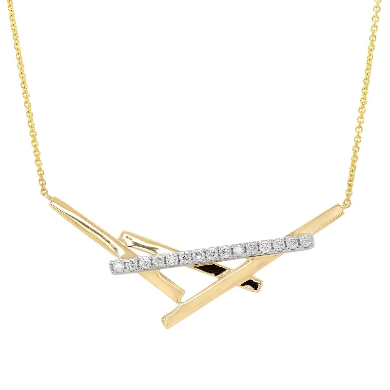 Shop Trending Jewelry With Exclusive Savings MODERN YELLOW GOLD DIAMOND NECKLACE, .22 CT TW Shop Trending Jewelry With Exclusive Savings MODERN YELLOW GOLD DIAMOND NECKLACE, .22 CT TW