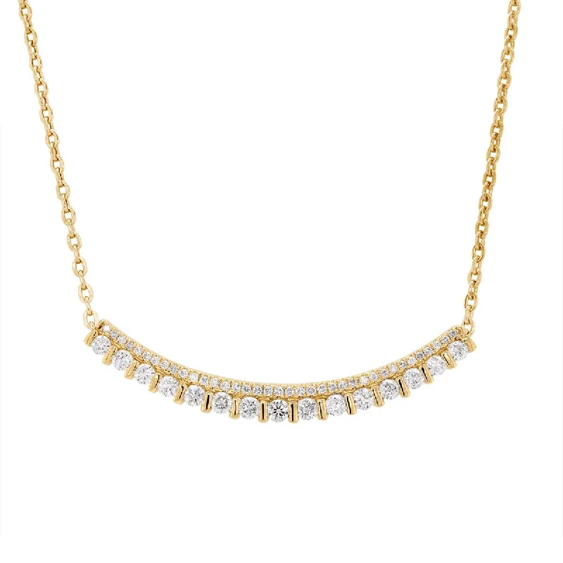 Jewelry Clearance Event – Last Chance For Stunning Deals MODERN YELLOW GOLD DIAMOND PENDANT NECKLACE, .96 CT TW