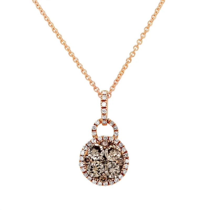 The Jewelry Sale You've Been Waiting For Is Here ROSE GOLD PENDANT NECKLACE WITH BROWN AND WHITE DIAMONDS, .86 CT TW The Jewelry Sale You've Been Waiting For Is Here ROSE GOLD PENDANT NECKLACE WITH BROWN AND WHITE DIAMONDS, .86 CT TW
