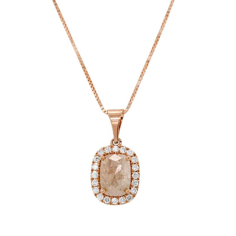 Personalized Jewelry At Special Discount Rates ROSE GOLD PENDANT WITH 1.01 CARAT FANCY SHAPE DIAMOND AND DIAMOND HALO, .25 CT TW Personalized Jewelry At Special Discount Rates ROSE GOLD PENDANT WITH 1.01 CARAT FANCY SHAPE DIAMOND AND DIAMOND HALO, .25 CT TW