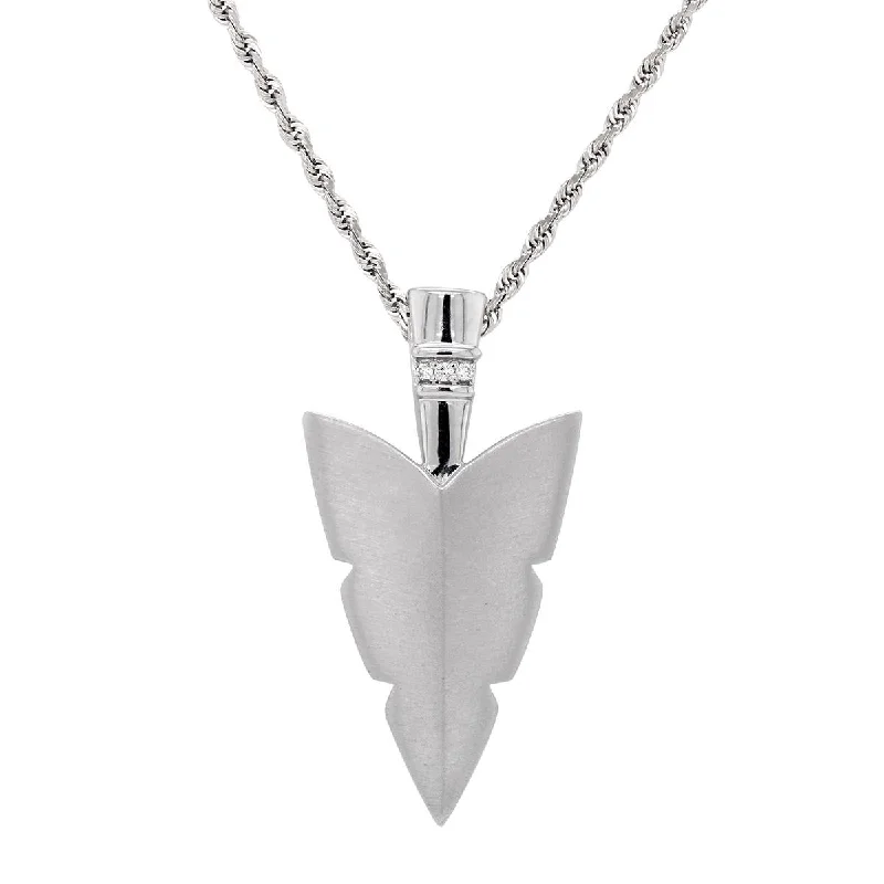 Flash Deals On Fine Jewelry – Shop Before It's Gone STERLING SILVER ARROWHEAD PENDANT NECKLACE, .01 CT TW Flash Deals On Fine Jewelry – Shop Before It's Gone STERLING SILVER ARROWHEAD PENDANT NECKLACE, .01 CT TW