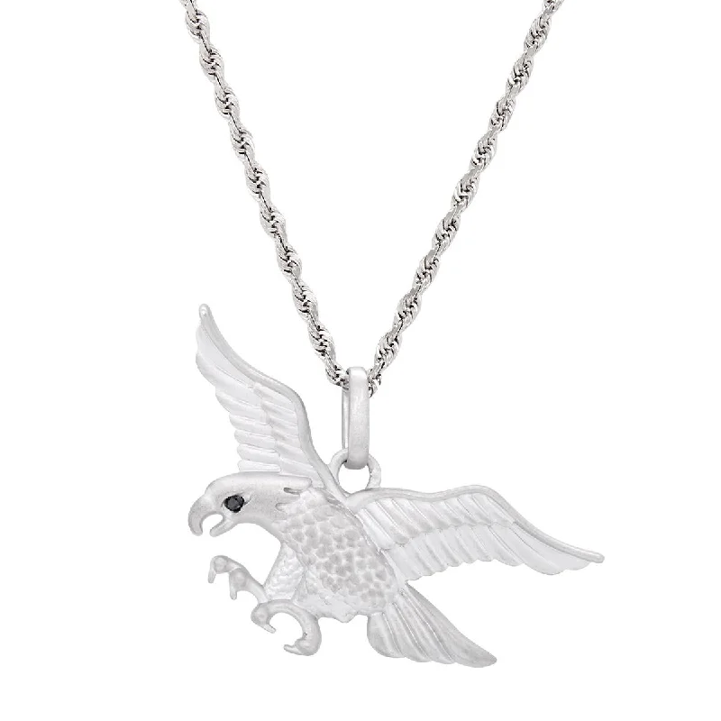 Exclusive Jewelry Sale Event – Shop Now STERLING SILVER EAGLE PENDANT NECKLACE WITH BLACK DIAMOND, .01 CT TW Exclusive Jewelry Sale Event – Shop Now STERLING SILVER EAGLE PENDANT NECKLACE WITH BLACK DIAMOND, .01 CT TW