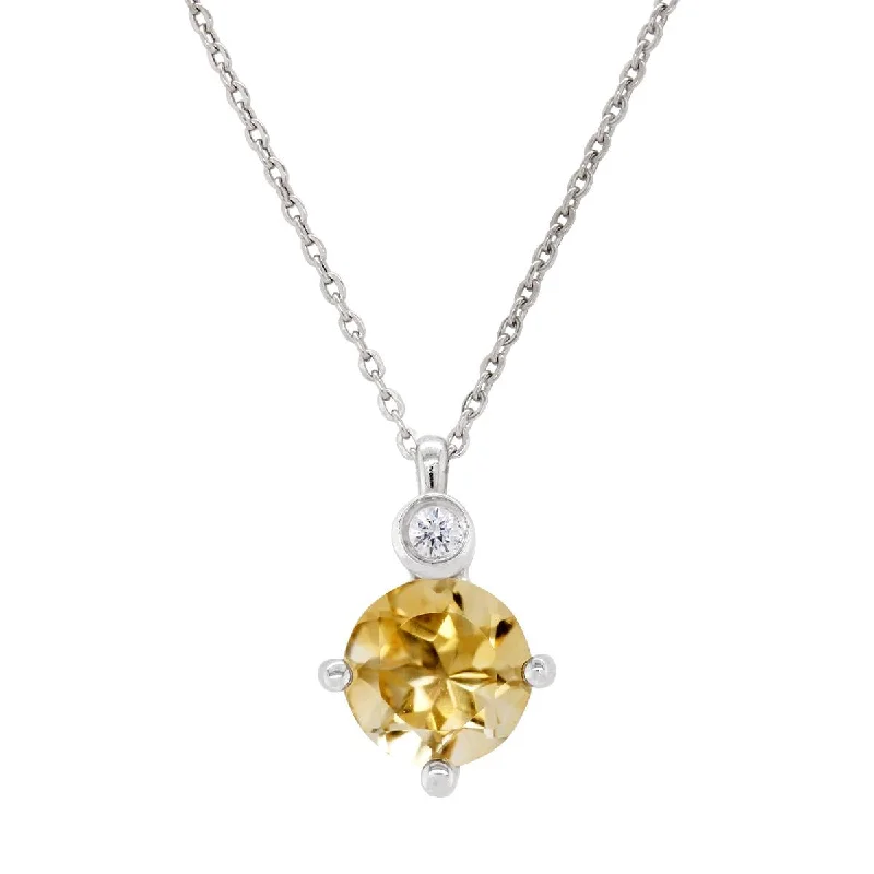 Modern Jewelry At Exclusive Discounts – Shop Today STERLING SILVER NECKLACE WITH CITRINE AND LAB GROWN DIAMOND ACCENT, .02 CT Modern Jewelry At Exclusive Discounts – Shop Today STERLING SILVER NECKLACE WITH CITRINE AND LAB GROWN DIAMOND ACCENT, .02 CT