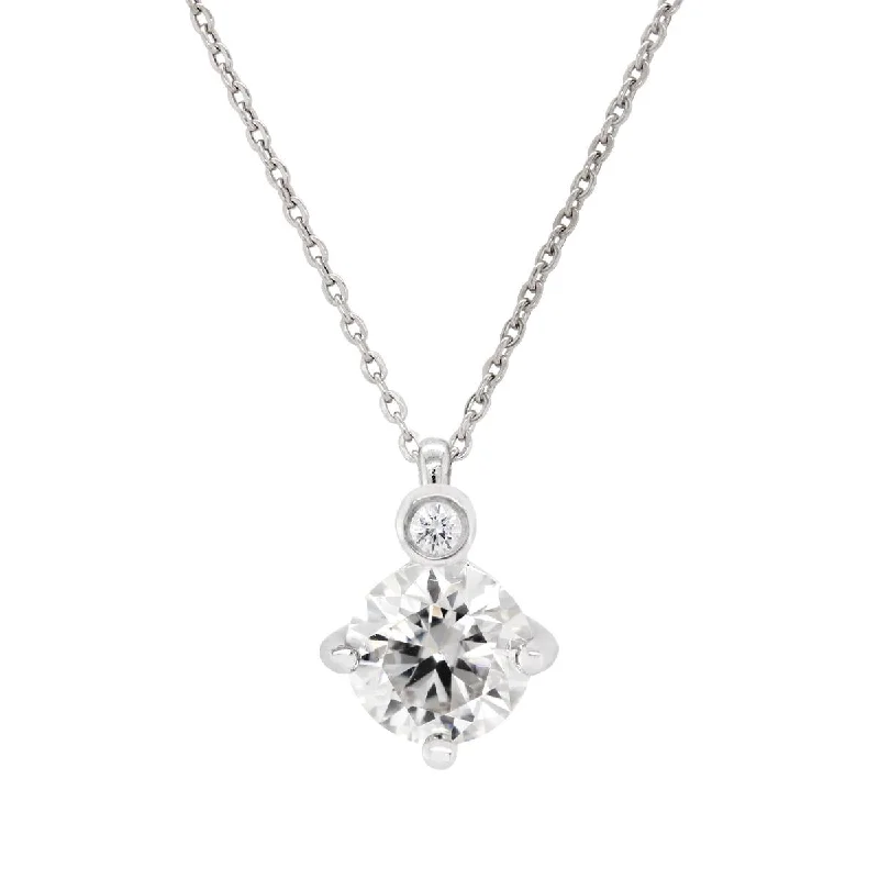 Bestselling Jewelry At Special Promotional Rates STERLING SILVER NECKLACE WITH MOISSANITE AND LAB GROWN DIAMOND ACCENT, .02 CT Bestselling Jewelry At Special Promotional Rates STERLING SILVER NECKLACE WITH MOISSANITE AND LAB GROWN DIAMOND ACCENT, .02 CT