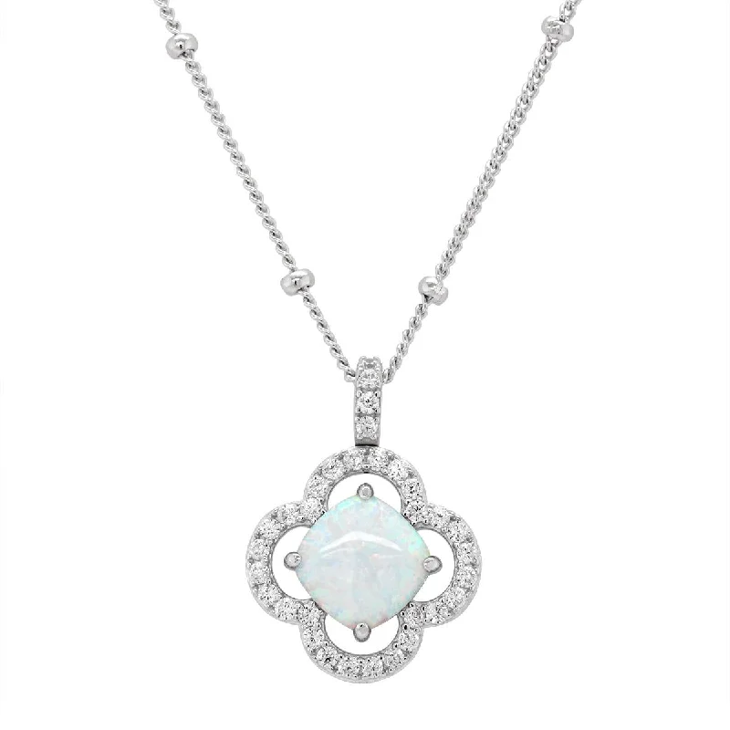 Flash Sale On Stunning Jewelry – Don't Miss Out STERLING SILVER OPAL NECKLACE WITH CUBIC ZIRCONIAS Flash Sale On Stunning Jewelry – Don't Miss Out STERLING SILVER OPAL NECKLACE WITH CUBIC ZIRCONIAS