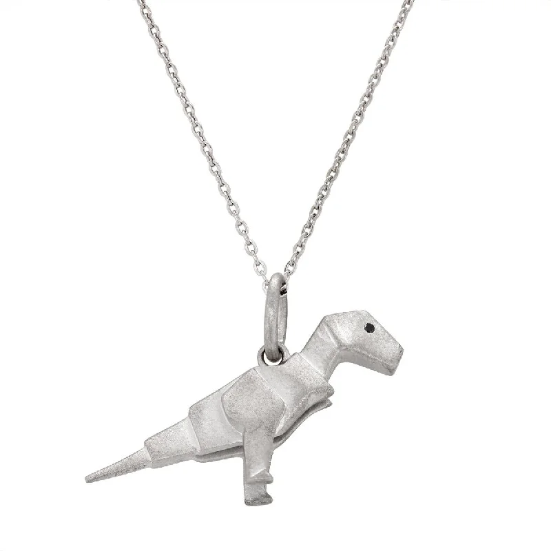 Big Discounts On Elegant Jewelry Collections STERLING SILVER SMALL ORIGAMI DINOSAUR PENDANT Big Discounts On Elegant Jewelry Collections STERLING SILVER SMALL ORIGAMI DINOSAUR PENDANT