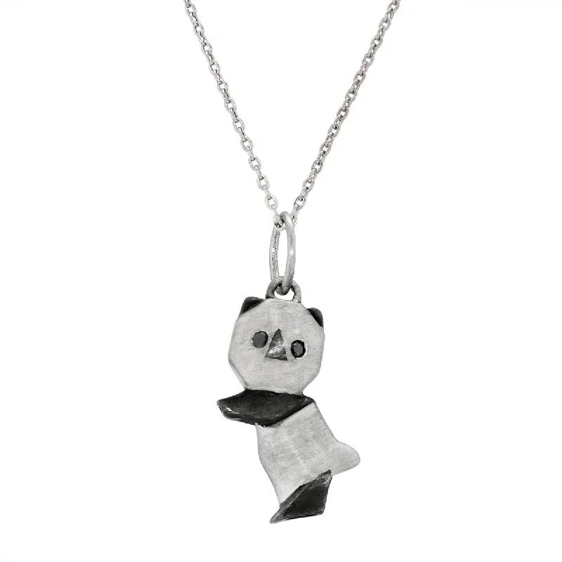 Your Dream Jewelry At Dream Prices STERLING SILVER SMALL ORIGAMI PANDA PENDANT