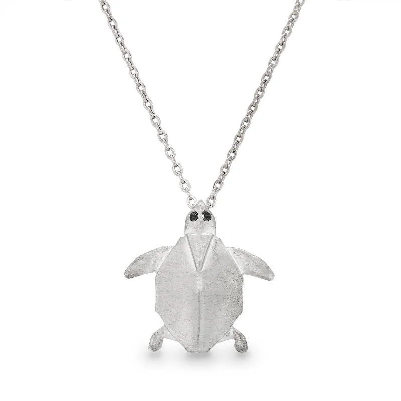 Handcrafted Beauty At Affordable Prices STERLING SILVER SMALL ORIGAMI TURTLE PENDANT NECKLACE Handcrafted Beauty At Affordable Prices STERLING SILVER SMALL ORIGAMI TURTLE PENDANT NECKLACE