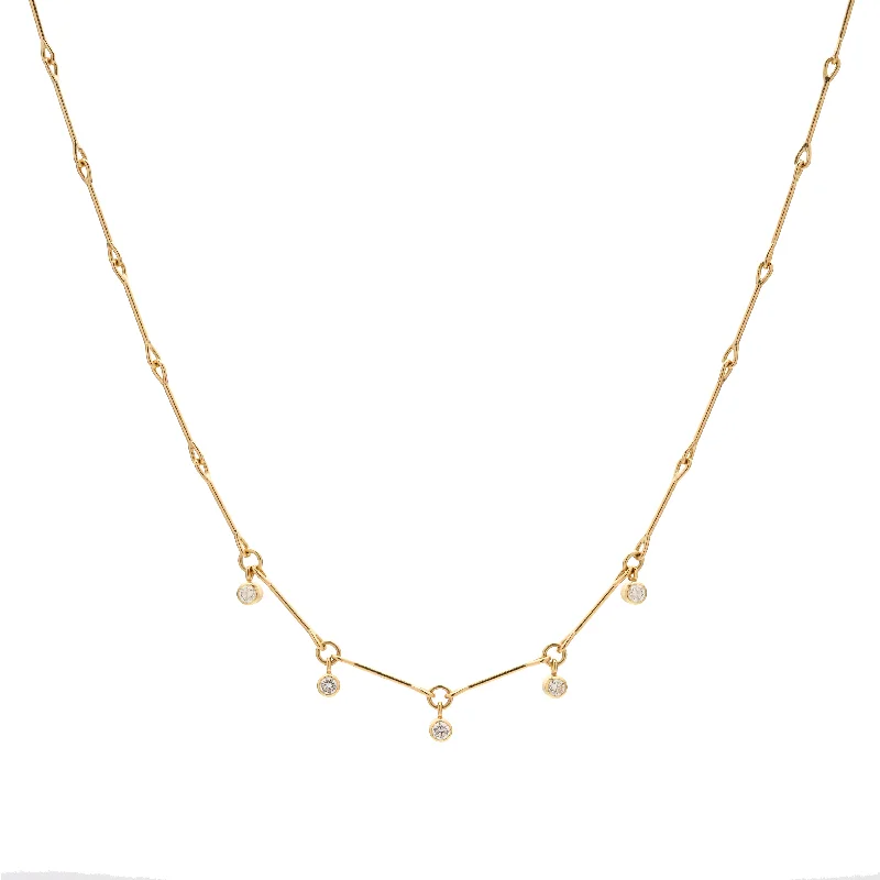 Luxury Jewelry At Unbeatable Discounts Tura Sugden 18k Yellow Gold Lantern Necklace w/ Five Diamonds Luxury Jewelry At Unbeatable Discounts Tura Sugden 18k Yellow Gold Lantern Necklace w/ Five Diamonds