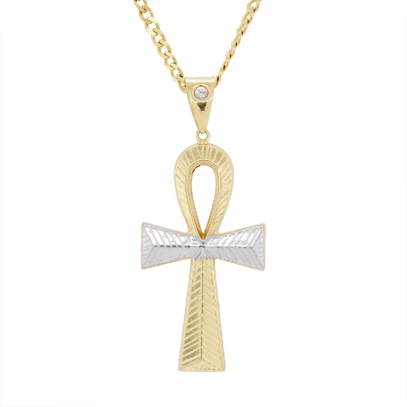 Timeless Beauty, Unbeatable Deals – Jewelry Sale On TWO-TONE GOLD ANKH CHARM PENDANT Timeless Beauty, Unbeatable Deals – Jewelry Sale On TWO-TONE GOLD ANKH CHARM PENDANT