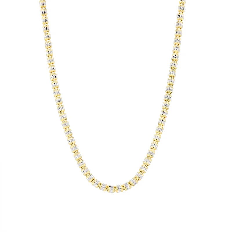 Flash Sale On Elegant Jewelry – Don't Miss Out TWO-TONE GOLD ICED DIAMOND CUT SPARKLE NECKLACE, 2.74MM Flash Sale On Elegant Jewelry – Don't Miss Out TWO-TONE GOLD ICED DIAMOND CUT SPARKLE NECKLACE, 2.74MM