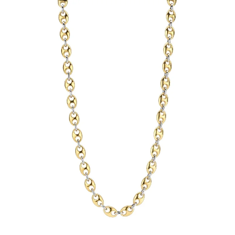 Unbeatable Offers On Luxury And Everyday Jewelry TWO-TONE GOLD PLATED STERLING SILVER PUFFED GUCCI-STYLE NECKLACE Unbeatable Offers On Luxury And Everyday Jewelry TWO-TONE GOLD PLATED STERLING SILVER PUFFED GUCCI-STYLE NECKLACE